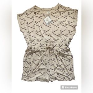 NWT Kate Quinn Vintage Baseball Short Sleeve PJ Set Matching Pajama Women’s XS